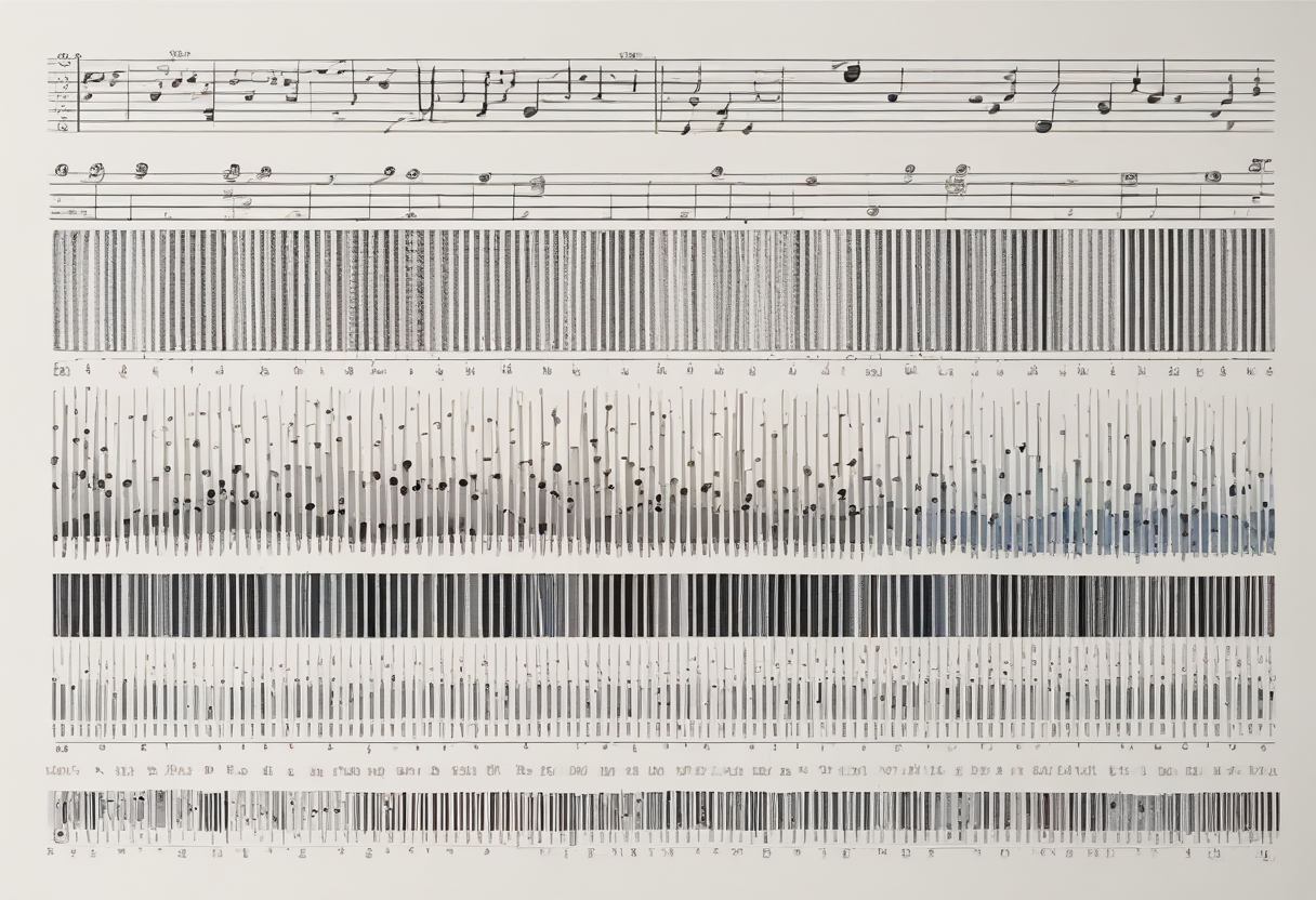 Diagramme montrant les fréquences des notes musicales