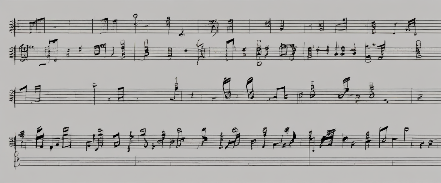 Notation rythmique musicale montrant différentes valeurs de notes